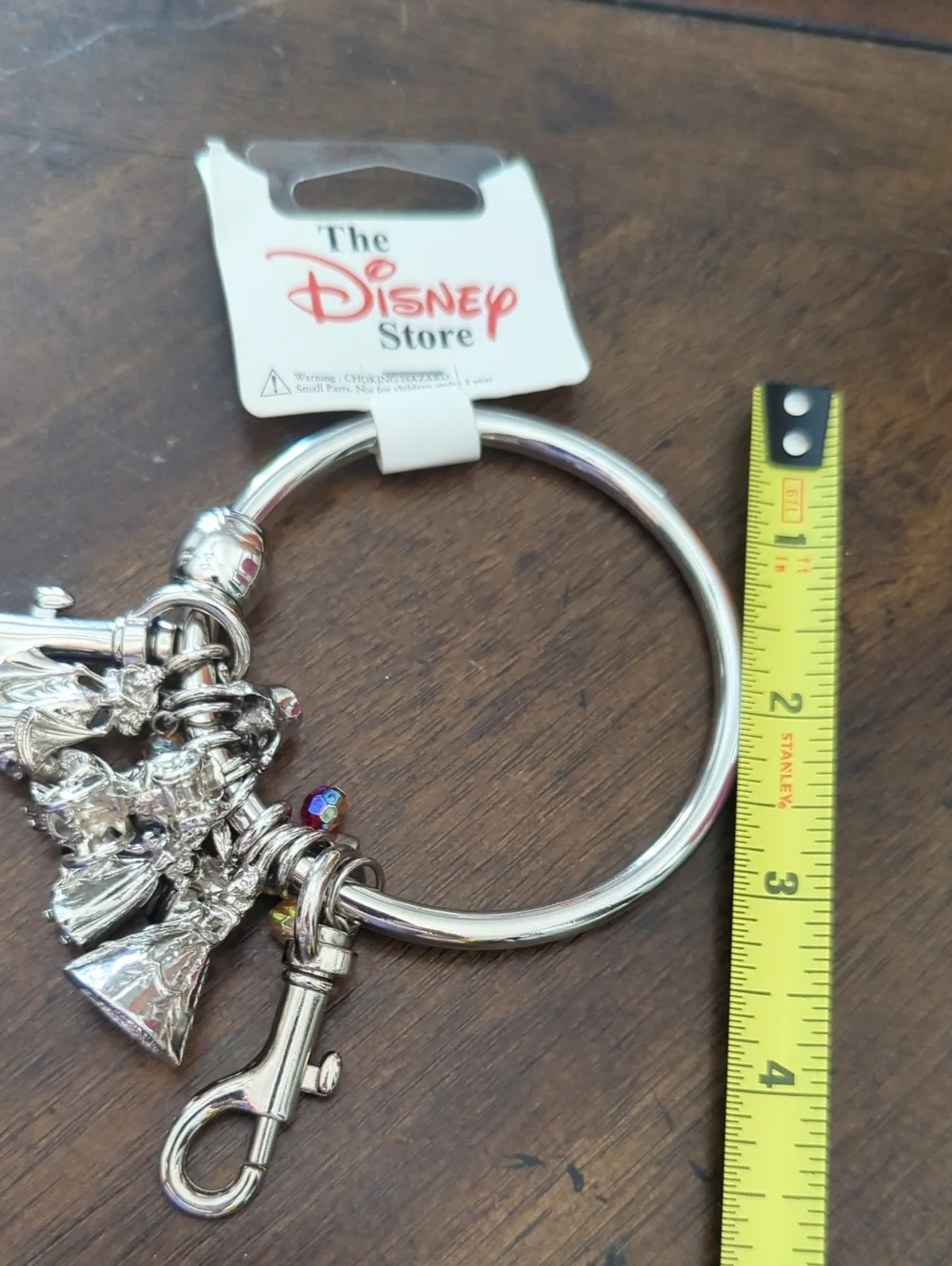 Vintage Disney Store Princess Multi-Charm Ring Keychain Bag Clip Y2K